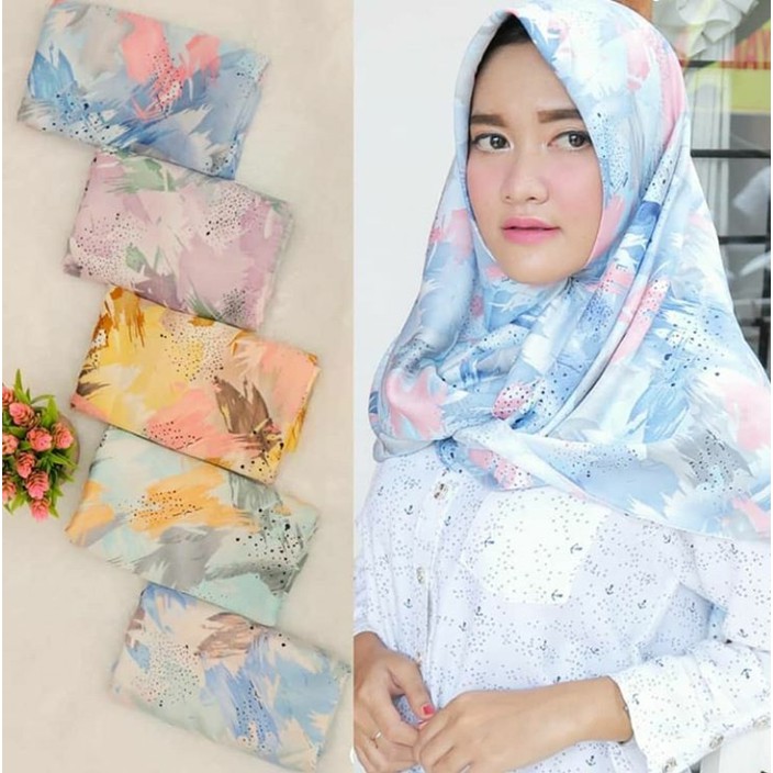 Maxmara Abstrak Square / Segiempat Maxmara Abstrak / Hijab Maxmara New - Kuning