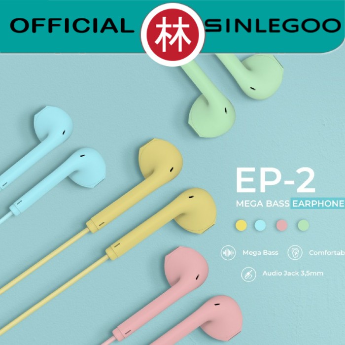 Sinlegoo EP-2 Wired Earphone Candy Edition Mega Bass With Mic