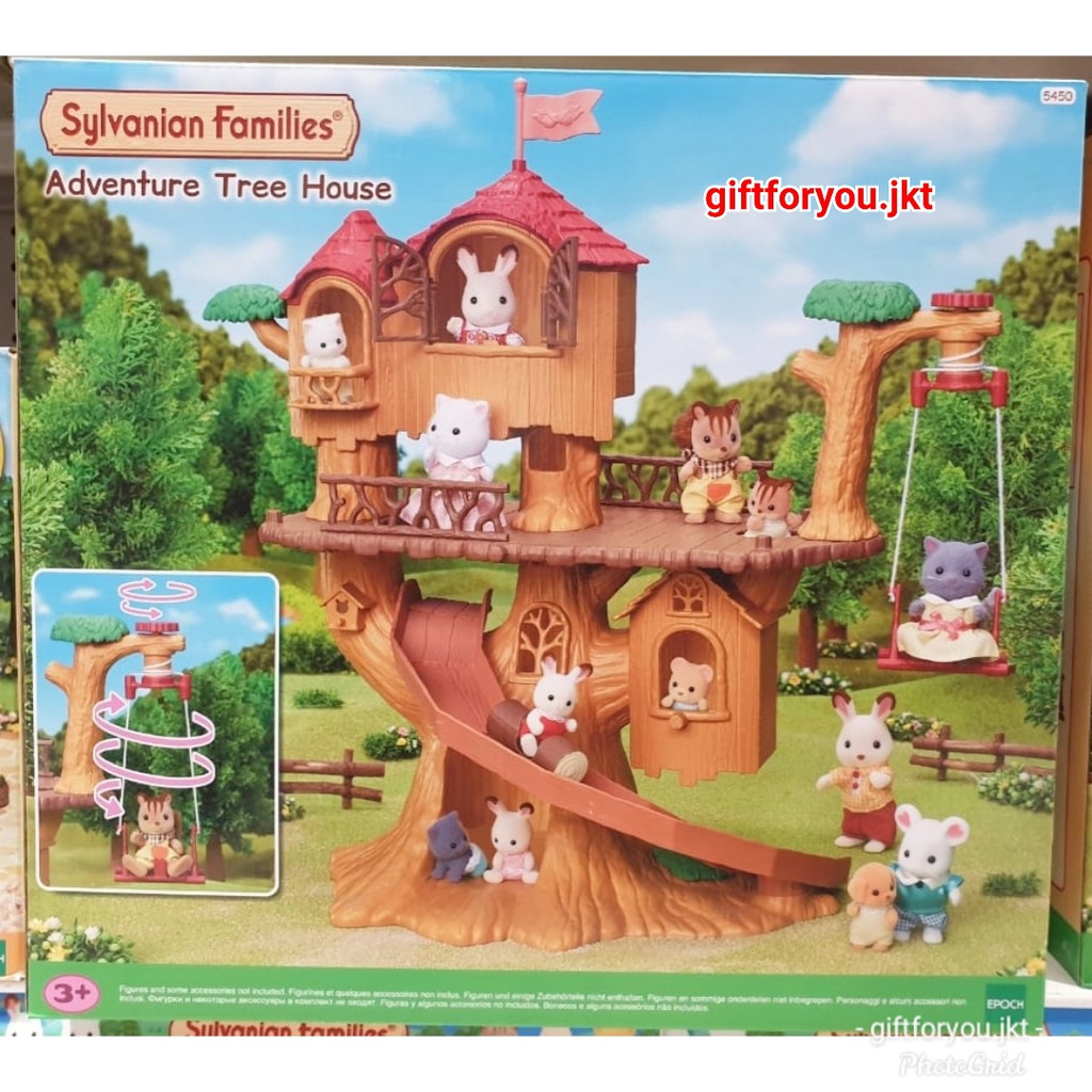 Sylvanian Families Adventure Tree House Playset inc Swing 5450 Role Play Toy 3+ 