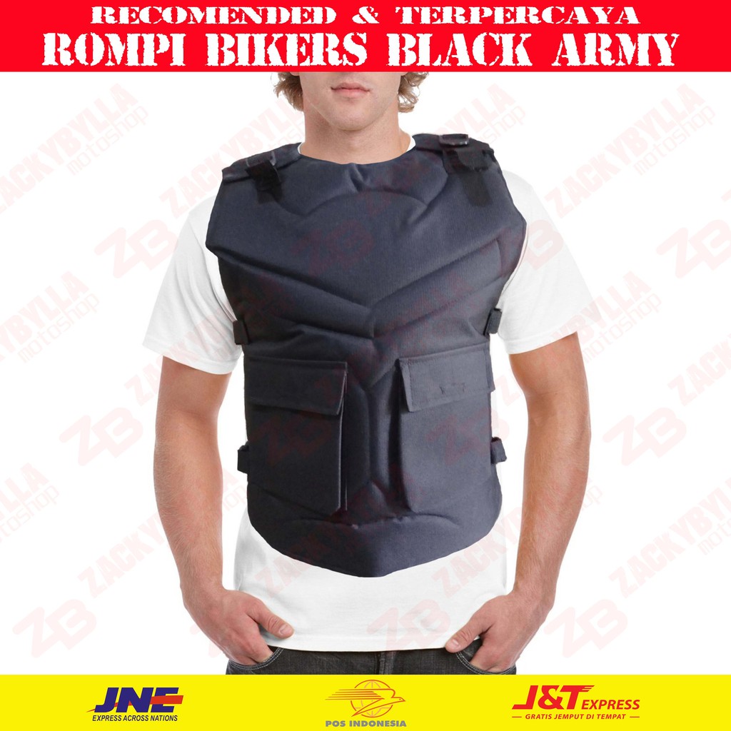 Rompi Motor | Body Protector | Penutup Dada Bikers Army Hitam