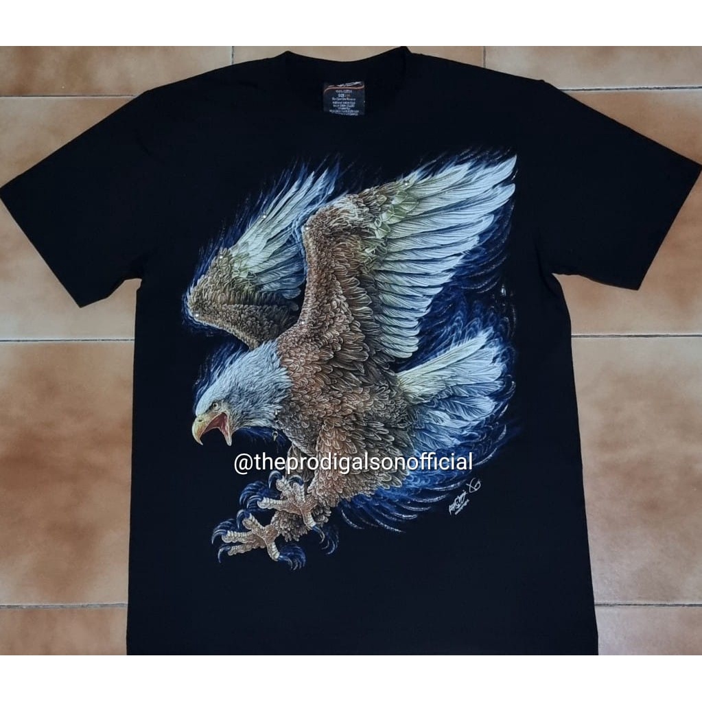 Kaos Rock Chang Import Size XXL Elang 3D Glow in The Dark