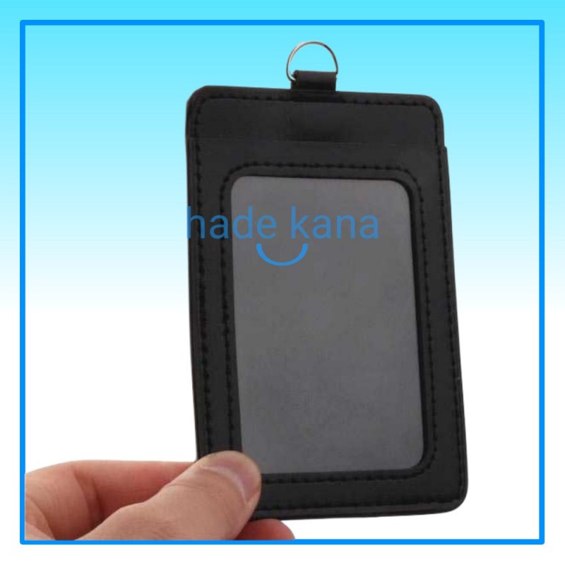 

ID Card Name Tag Badge Card Holder Kulit Sintetis - Hitam