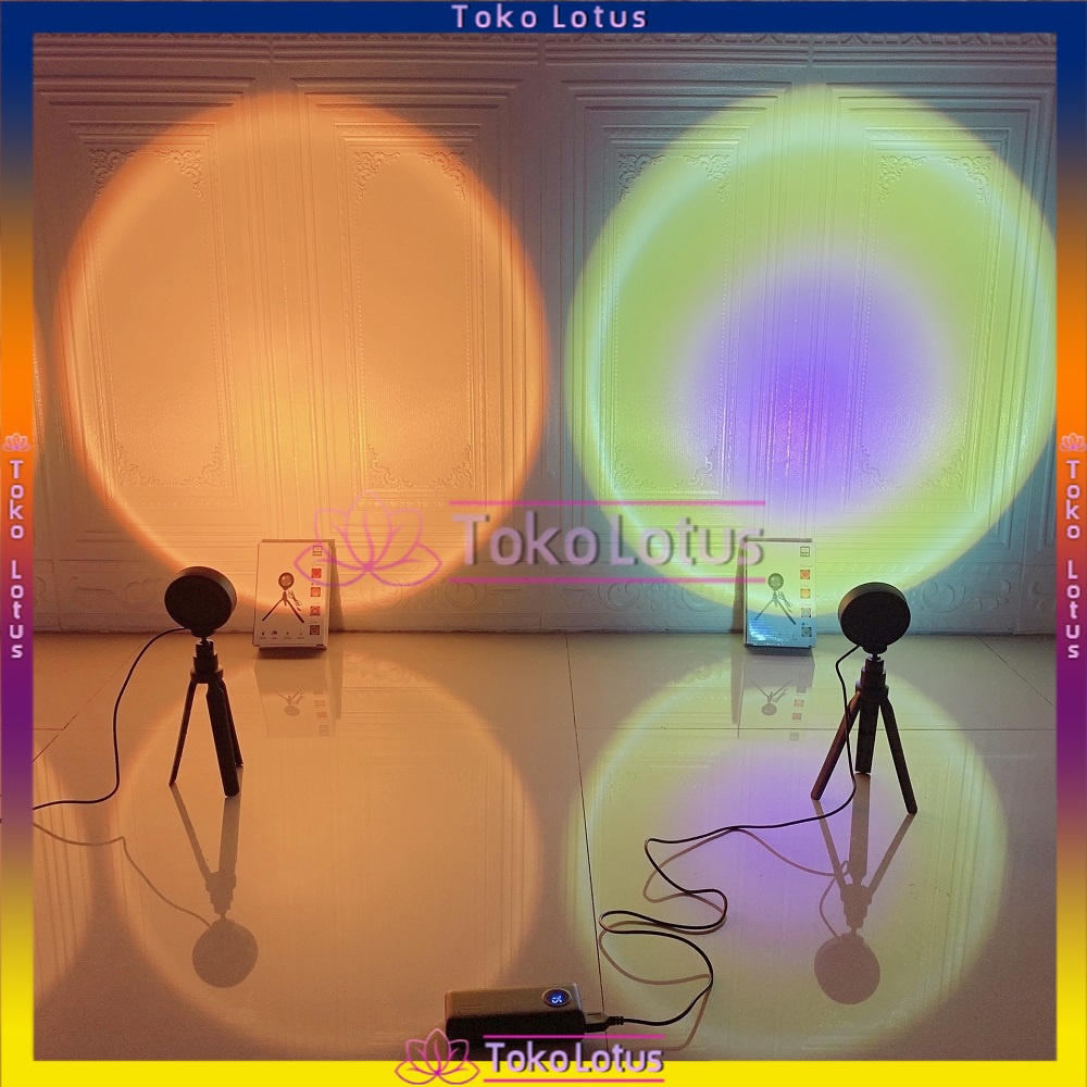 Lampu sunset+Tripot mini Led Motif Rainbow SunsetRD Sunset Sun Untuk foto aestetik [Bisa Bayar COD]