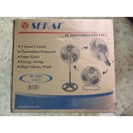 SEKAI Stand Fan/Desk Fan/Wall Fan Kipas Angin Besi 3IN1 18&quot; IST 1851 sekai