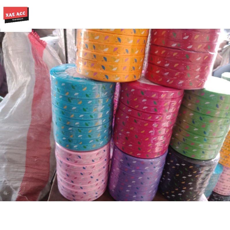 

PITA GROSSGRAIN ROLL MURAH pita motif payung PITA METERAN 25 yard