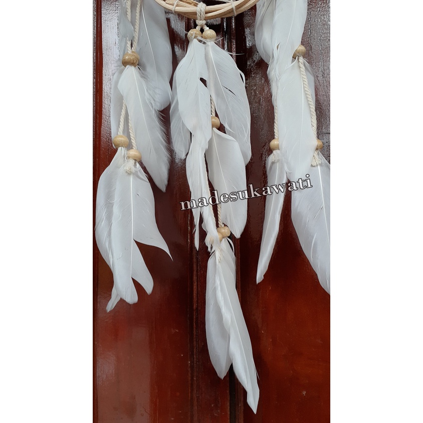 Dream catcher jaring kerang lingkar rotan 12cm hiasan dekorasi gantungan