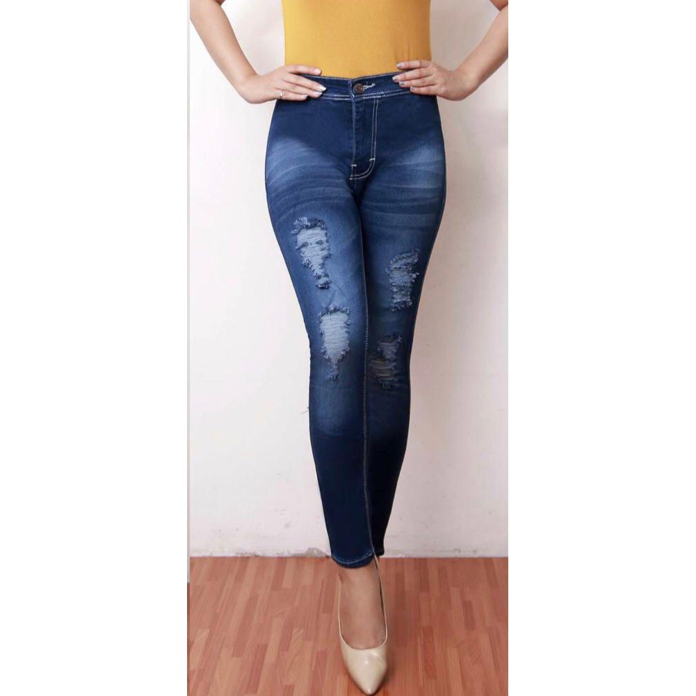 Celana Jeans Wanita Highwaist Sobek Lapis 27 28 29 30 Bisa Bayar Ditempat(COD)