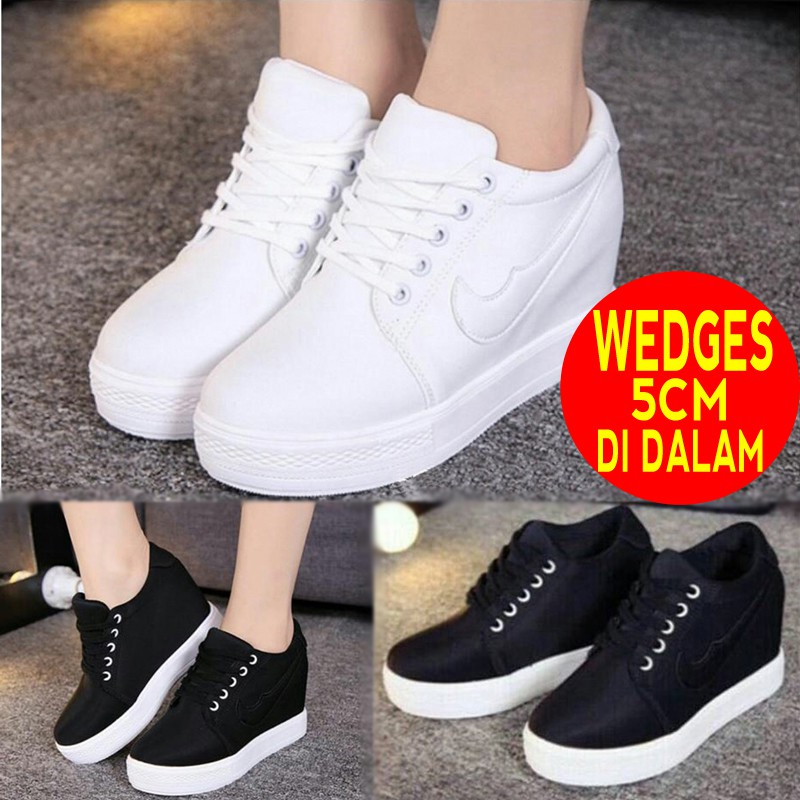  Sneakers  wedges cewek korea sepatu  sneaker  wanita  casual 