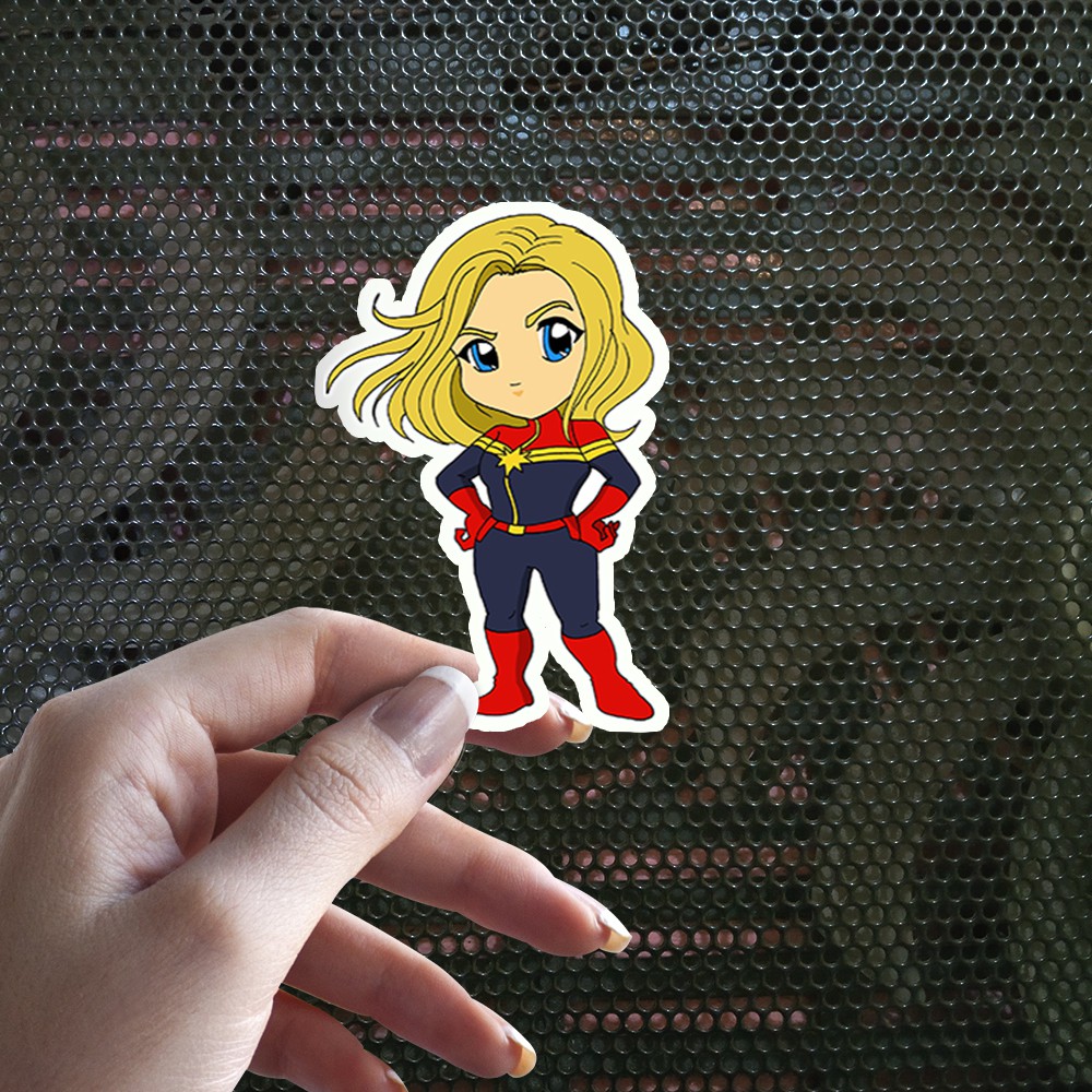 

Sticker Decal Vinyl Tahan Air Captain Marvel Chibi