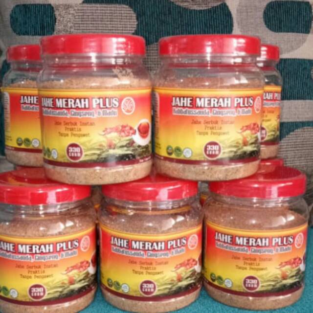 Jahe merah bubuk 330 gr plusHabbatussauda + Ginseng