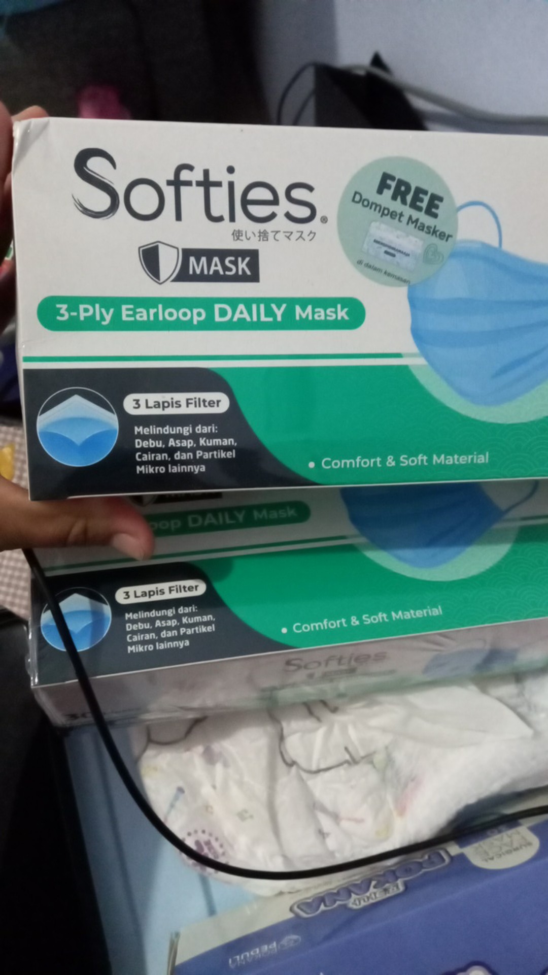 Masker Softies Daily Surgical Medis 30 Mask Wajah Polos Motif Earloop Anak Batik Parang Japanese