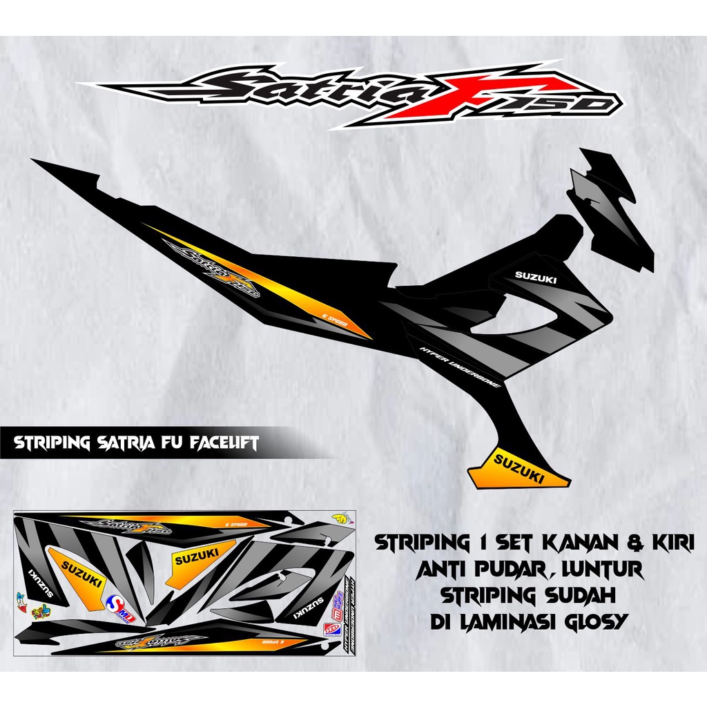 STRIPING VARIASI LIS BODI MOTOR SATRIA FU FACELIFT