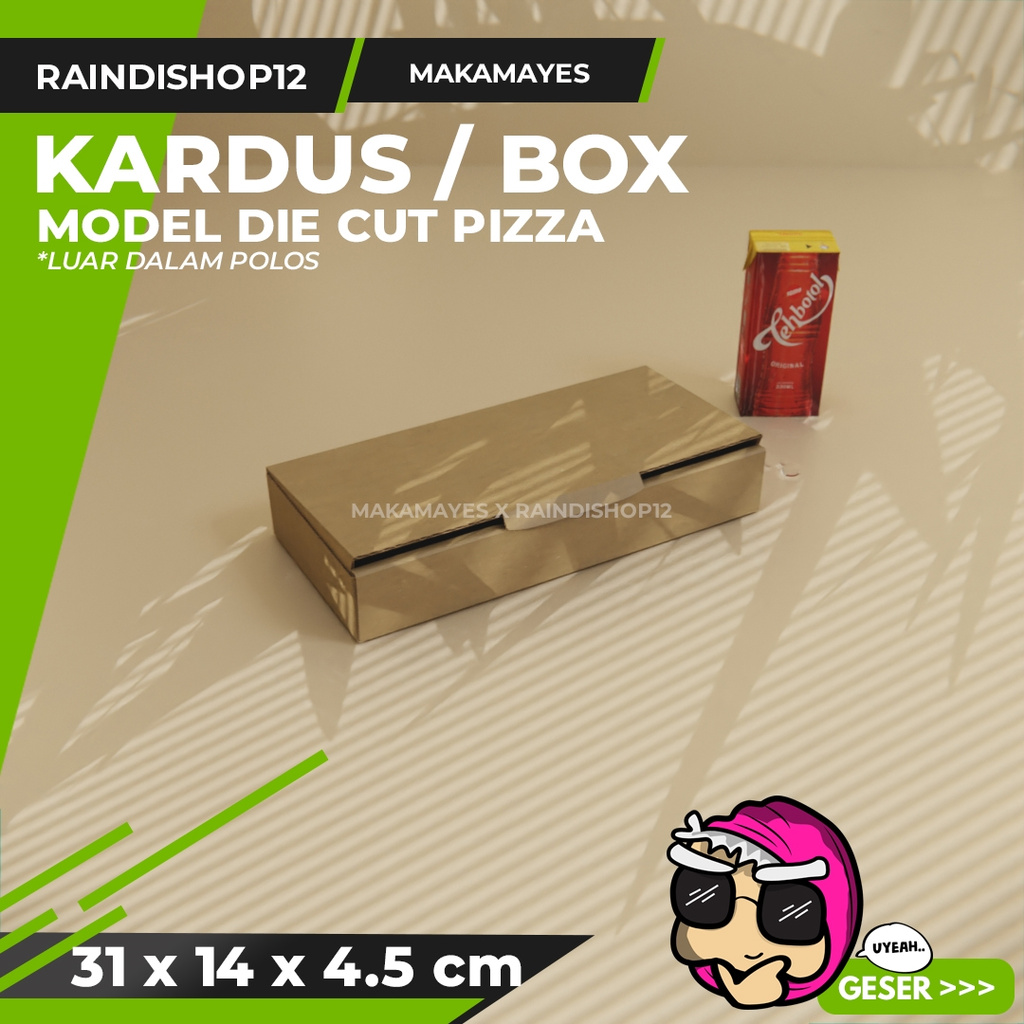 

(MIN 5 PCS) BOX 31 X 14 X 4.5 CM KARDUS DIE CUT PIZZA KEMASAN PACKAGING KADO