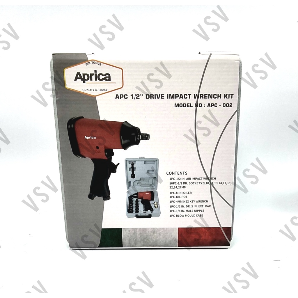 Air Impact Wrench 1/2&quot; Dr Set 17Pcs Mesin Buka Pasang Baut Heavy duty