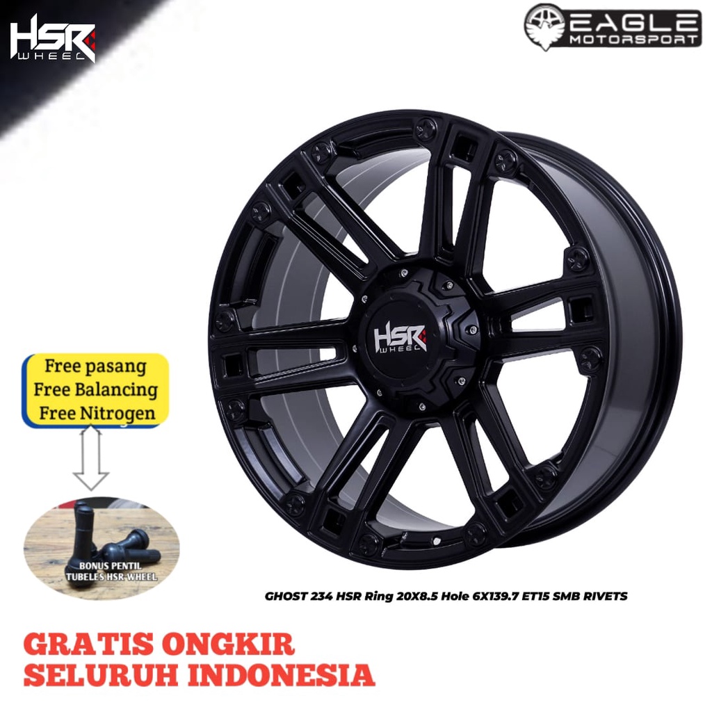 VELG MOBIL PAJERO TRITON HILUX RING 20 HSR GHOST LEBAR 8,5