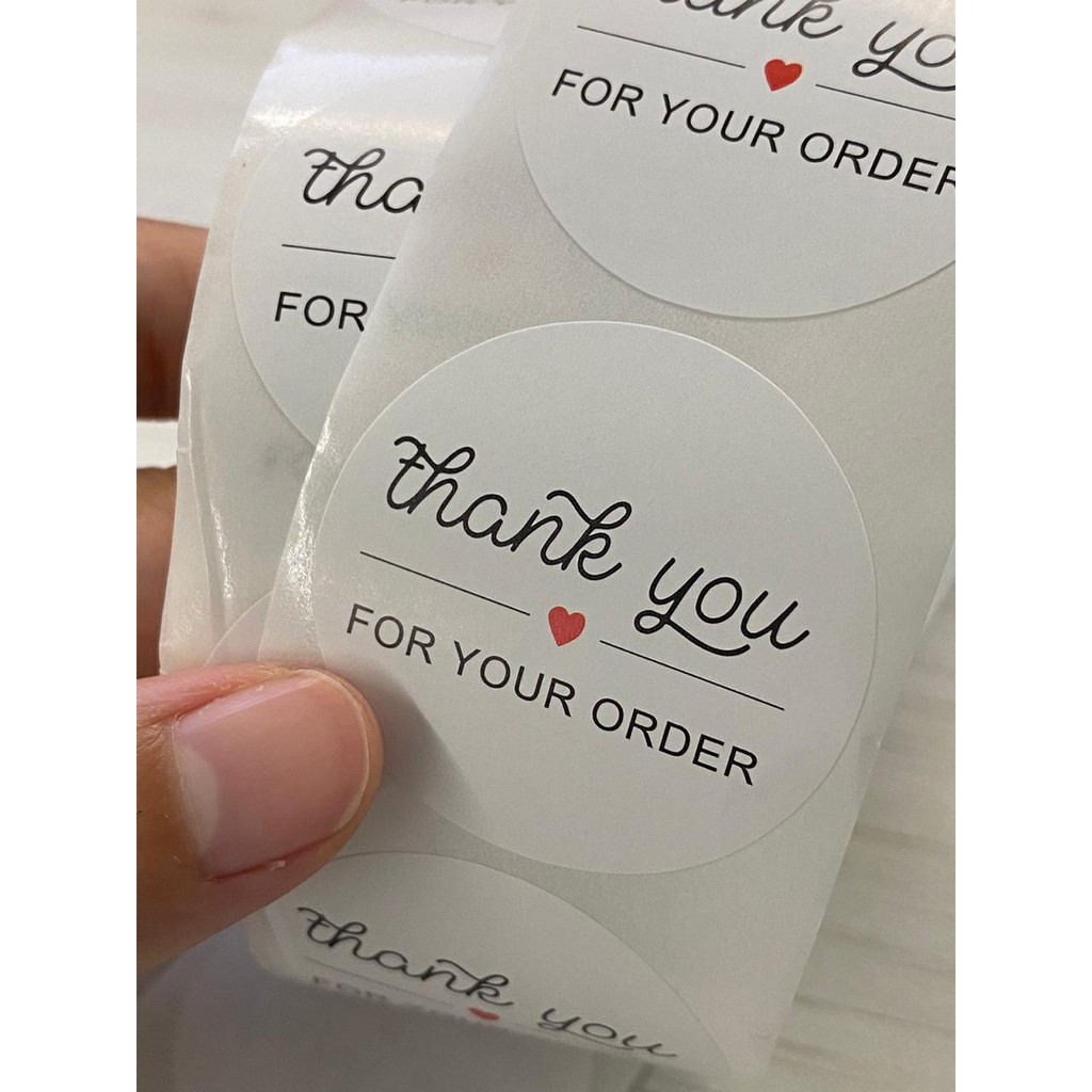 

BIG Stiker Label Sticker Thank You White Putih Simple Segel Seal Event Product Merchandise Elegant