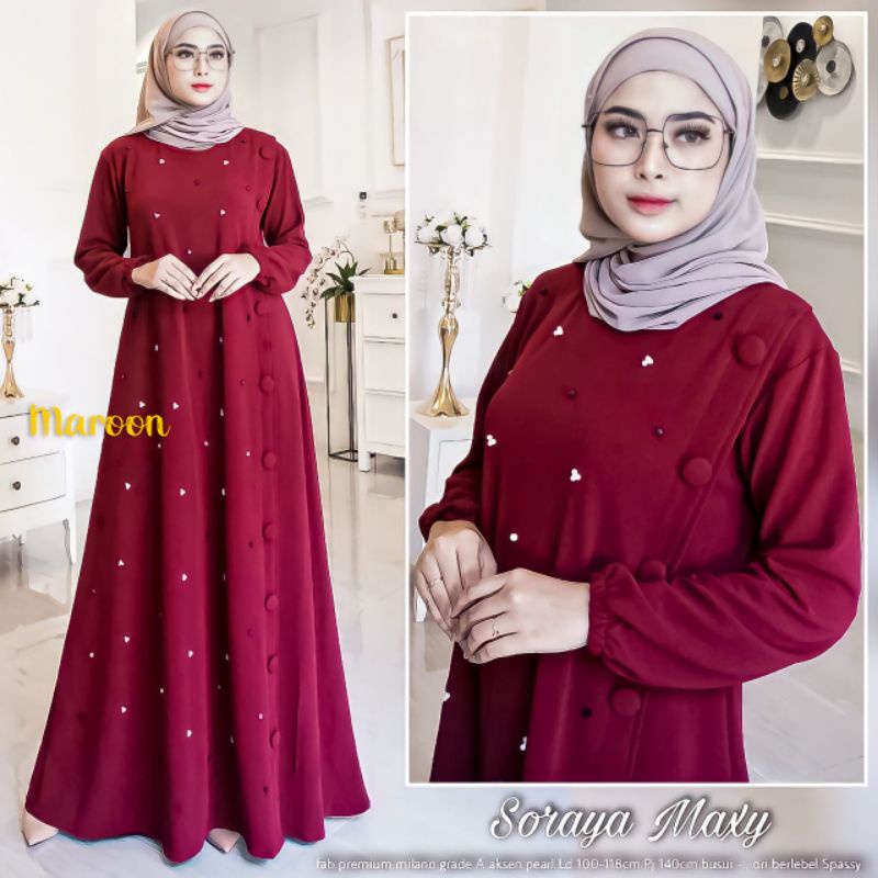 gamis terbaru dress soraya maxy mutiara dijah