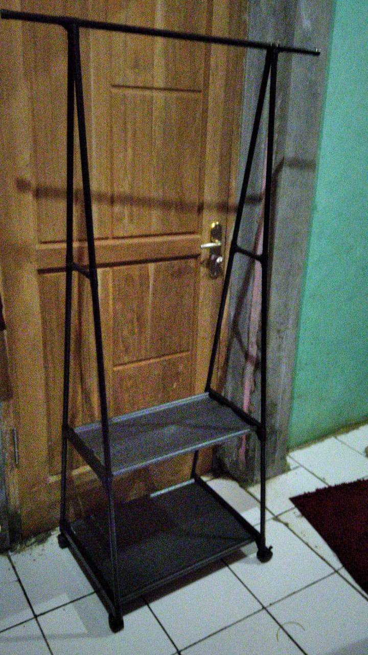 Mjm Rak Baju Gantung Rak Standing Single Row Windproof Clothes Hanger Rak Gantungan Satu Sisi