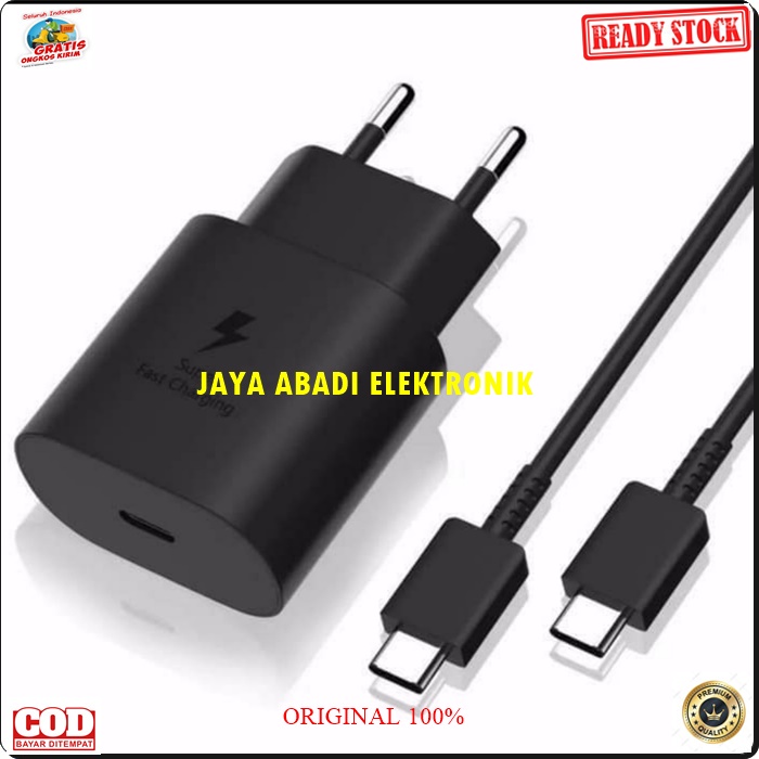 J03 SAMSUNG ORIGINAL 3A 25 WATT ADAPTOR CHARGER KABEL DATA USB TYPE C TIPE C SUPER FAST CHARGING FLA