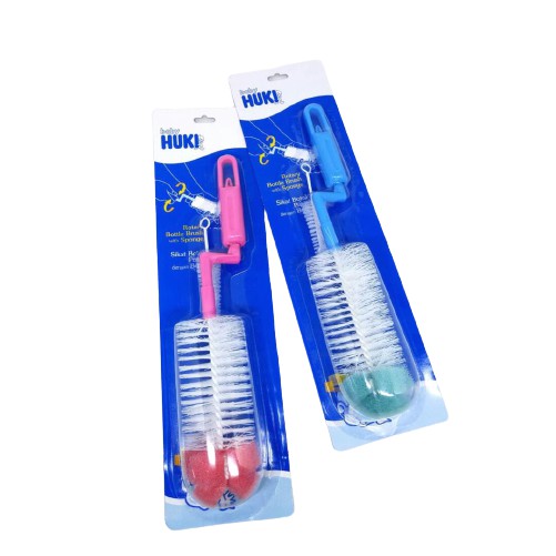 Sikat Botol PIGEON HUKI 2in1 Bottle &amp; Nipple Brush Basic Sikat Botol Susu Bayi