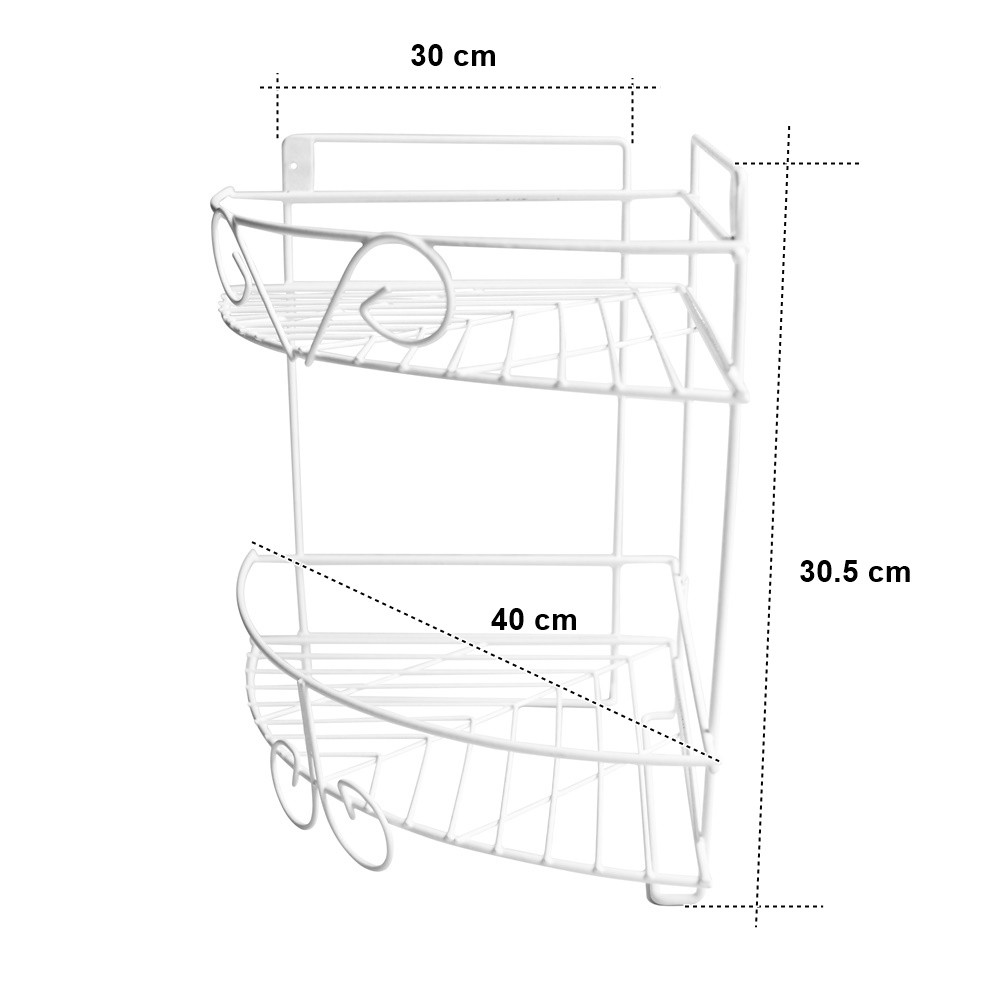 Rak Sudut serbaguna 2 Susun - Putih