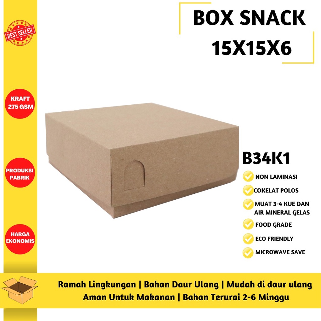 Box Snack Dus Snack Snack Box 15x15x6 (B34K1-15X15X6 Cm)