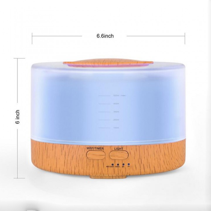 H04 -Essential Oil Aromatherapy Diffuser Ultrasonic Cool Mist Aroma Humidifier 7 Colors Mood - 500ml