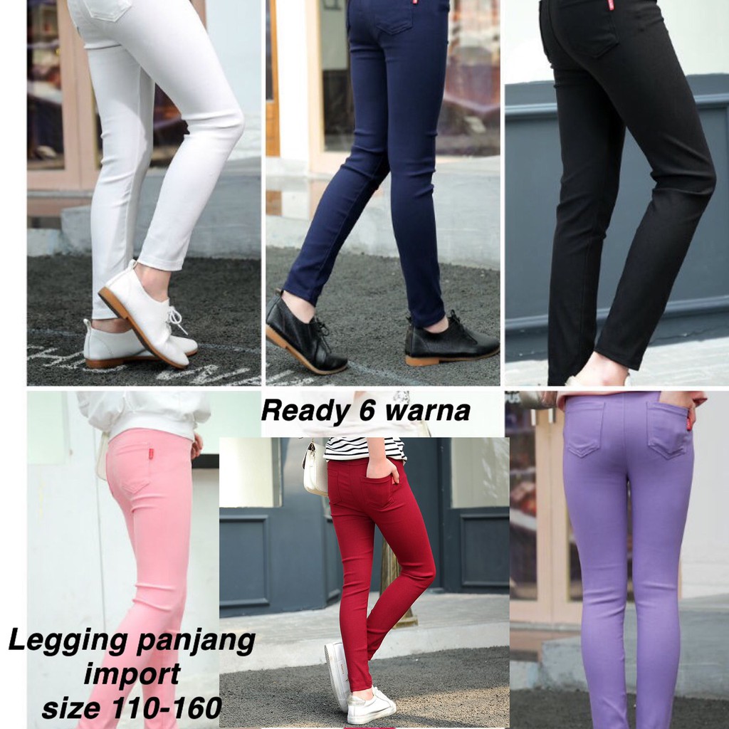 (LOLI-JKT) LEGGING PANJANG ANAK CEWEK IMPORT 6 WARNA BAHAN NYAMAN DIPAKAI  (99)