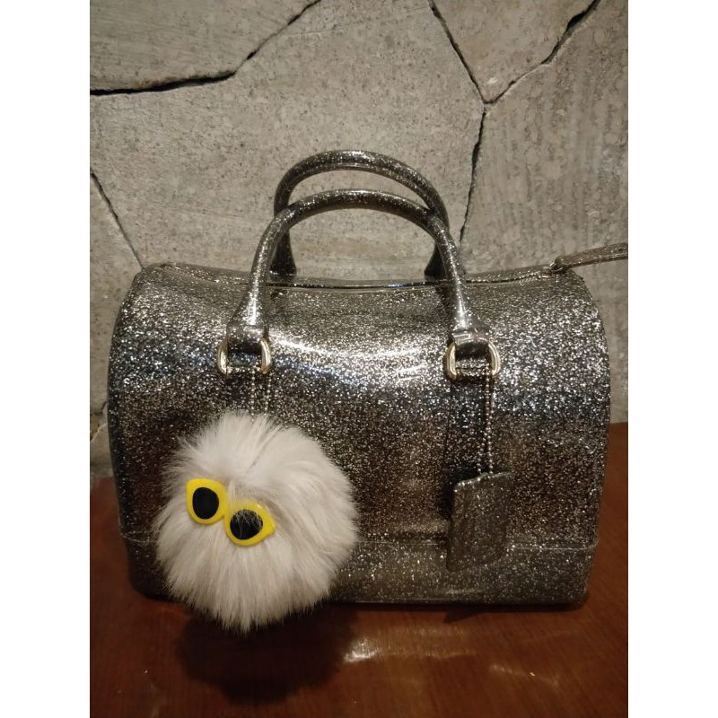Tas Furla Jelly Glitter Hitam Preloved Premium Jelly Bag