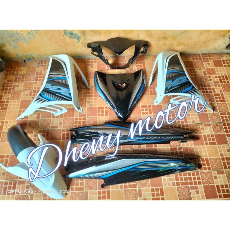 Cover Body Alus Body Halus Jupiter MX New 135 Warna Putih Hitam Plus Striping