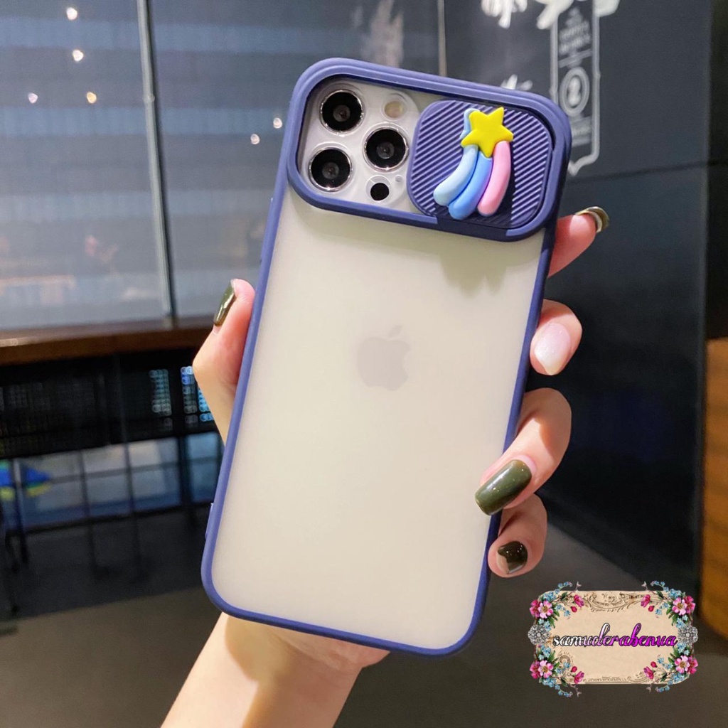 SOFTCASE SLIDE PELINDUNG KAMERA STAR 3D 1PH0NE 6 6+ 7 7+ 8 8+ SE 2020 X XR XS MAX SB2814