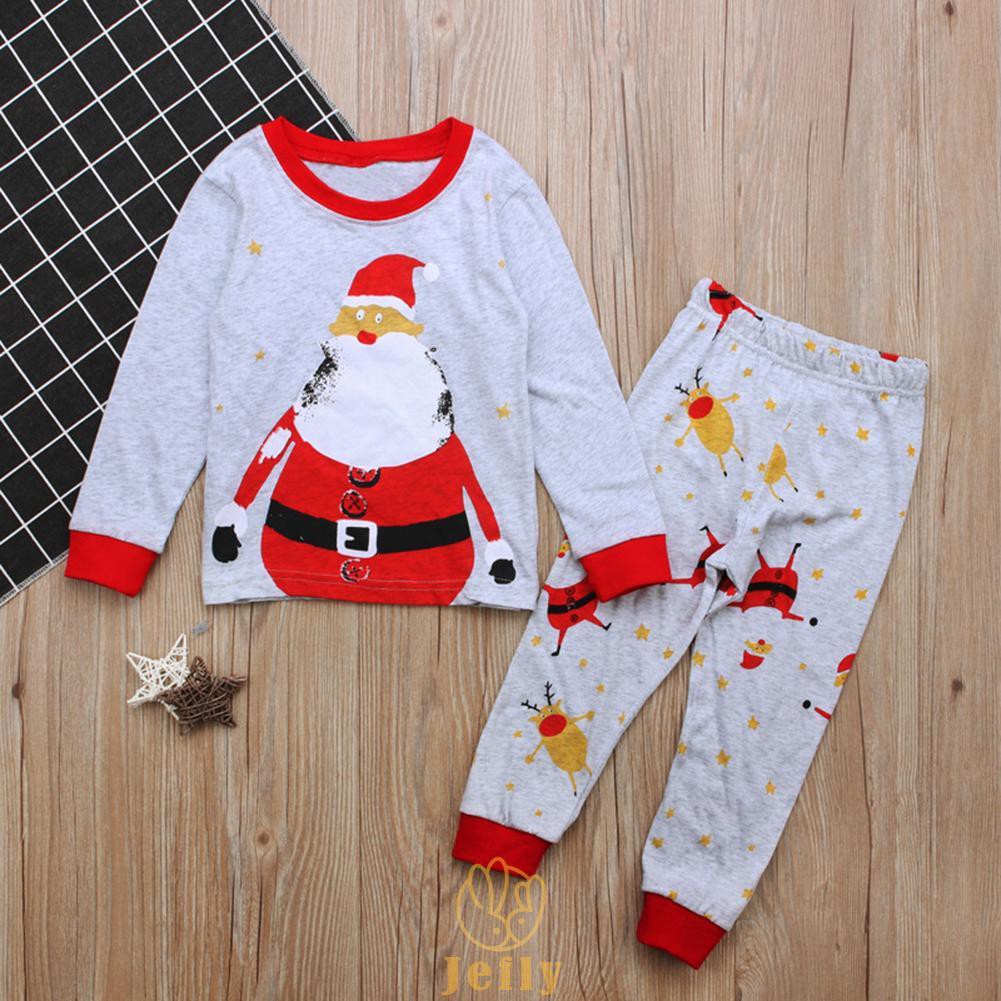 Jef Set 2pcs Piyama Lengan Panjang Dengan Gambar Kartun Tema Natal Untuk Pria Wanita Shopee Indonesia