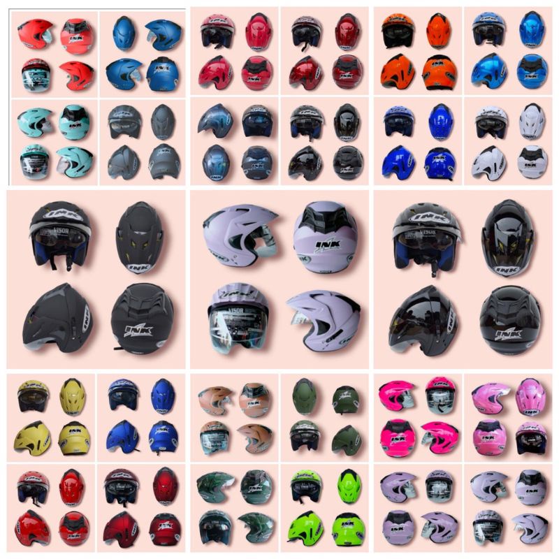 Helm INK double visor KW FREE PACKING DUS BOX