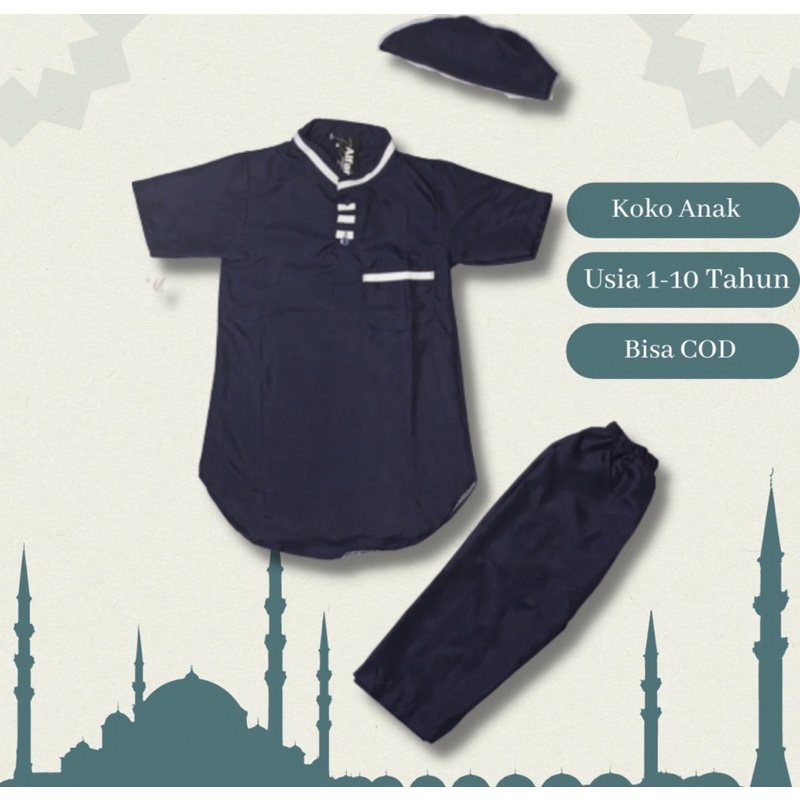 STELAN KOKO PAKISTAN / KOKO ANAK PILIH WARNA / BAJU MUSLIM ANAKA 1-5 #thzww