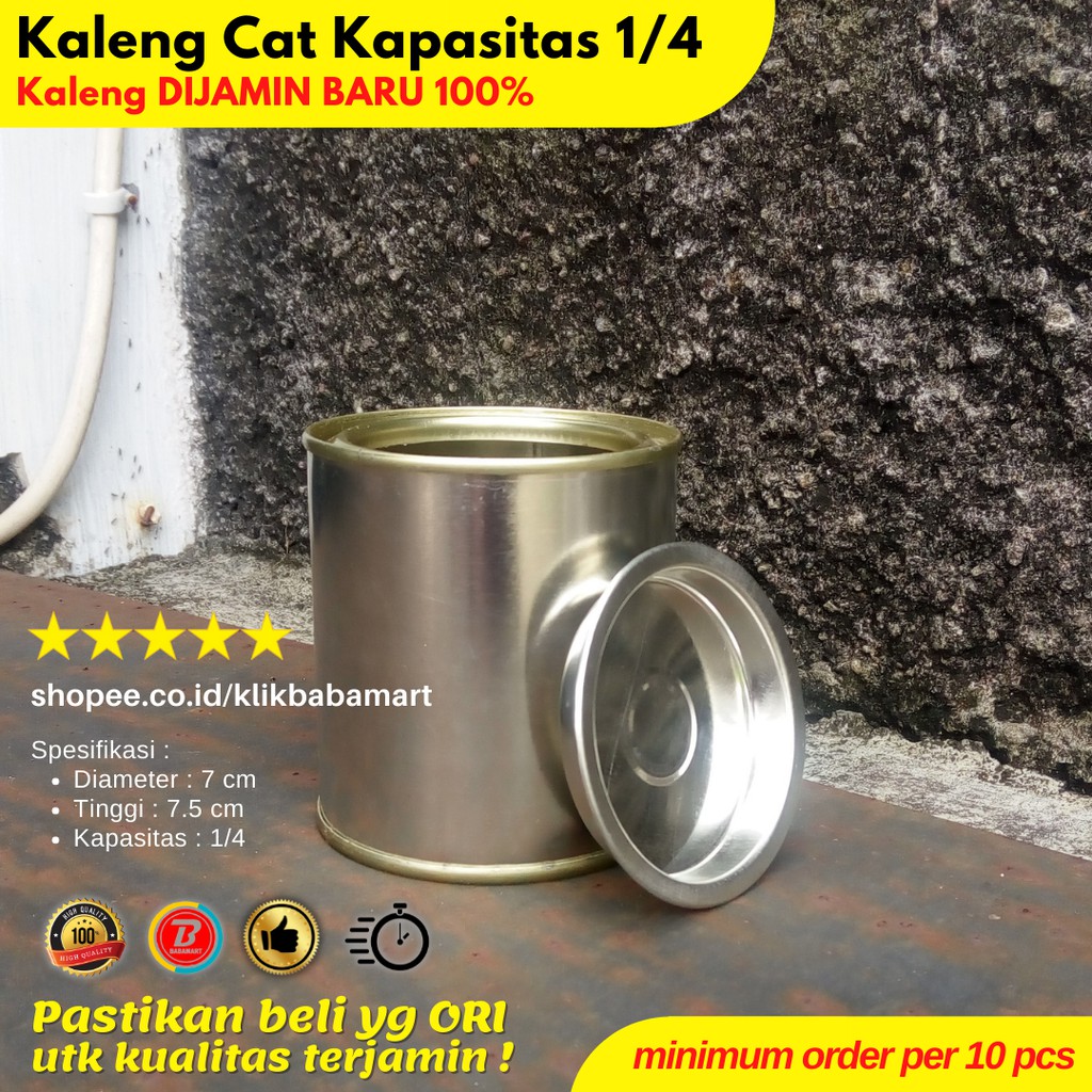 KALENG CAT KOSONG BARU UKURAN 1/4 SEPEREMPAT 200CC KUALITAS BAGUS ISI 10 PCS