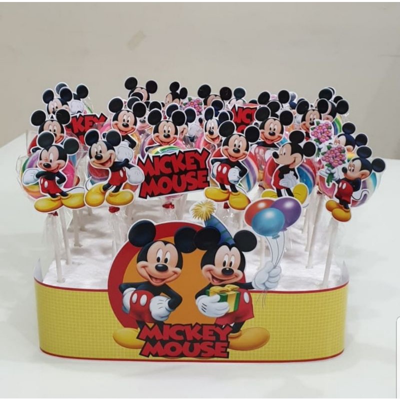 

Mickey Mouse Permen Lolipop Stand isi 30pc Custom Lolipop