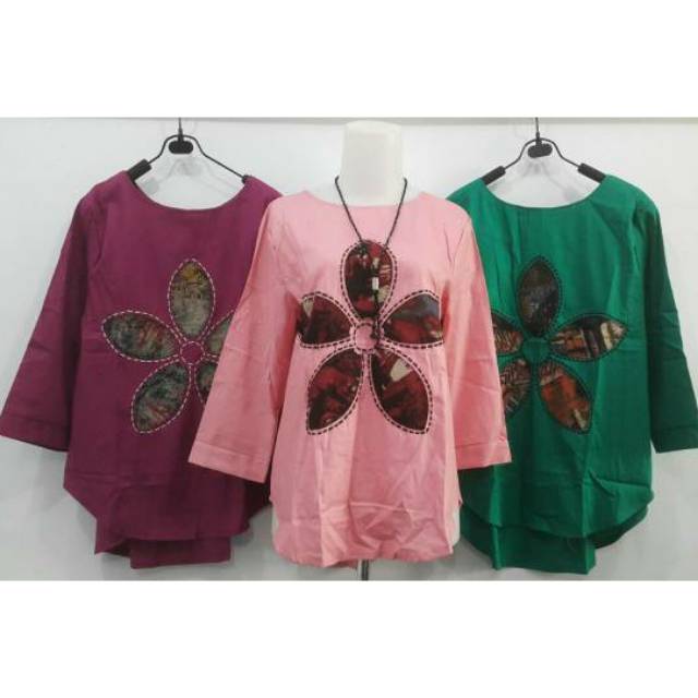 Blouse katun bangkok motif bunga