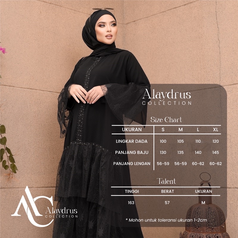 Abaya Dress Maxi Arab Saudi Kombinasi Brukat Maimun