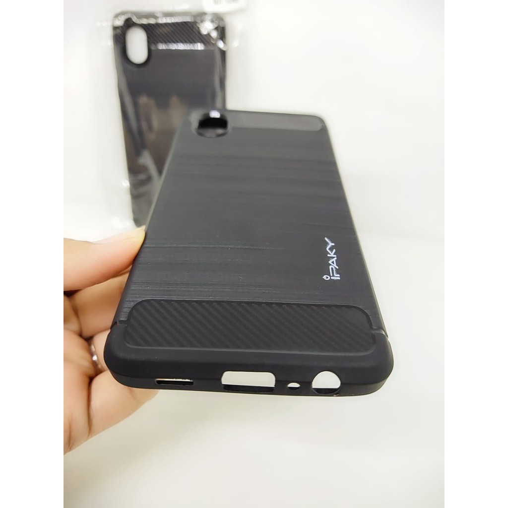 iPaky Carbon Samsung A01 Core A013F 5.3 inch Slim Fit Carbon Soft Case Fiber Multi Carbon ANTI MELAR