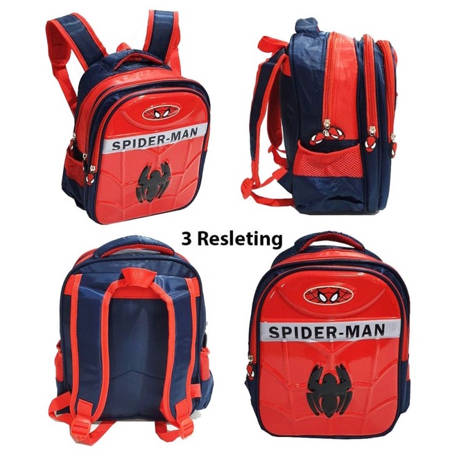 Tas Anak Sekolah TK Ransel Laki Laki Gambar Robot Rocket EMBOS LOVE RAINBOW TIMBUL 3Resleting Karet ( Sun Love Rainbow Alucard Body Pin )