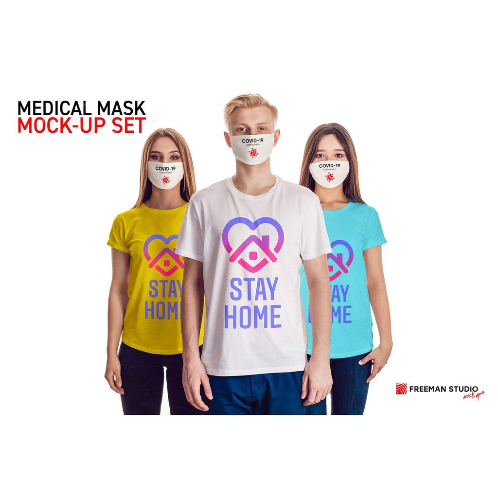 Medical Mask Mock-Up Set V .2 - Photoshop