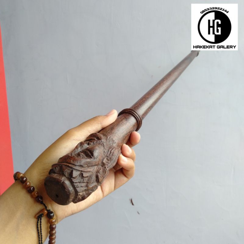 Tongkat komando kayu galih asem ukir raja D857