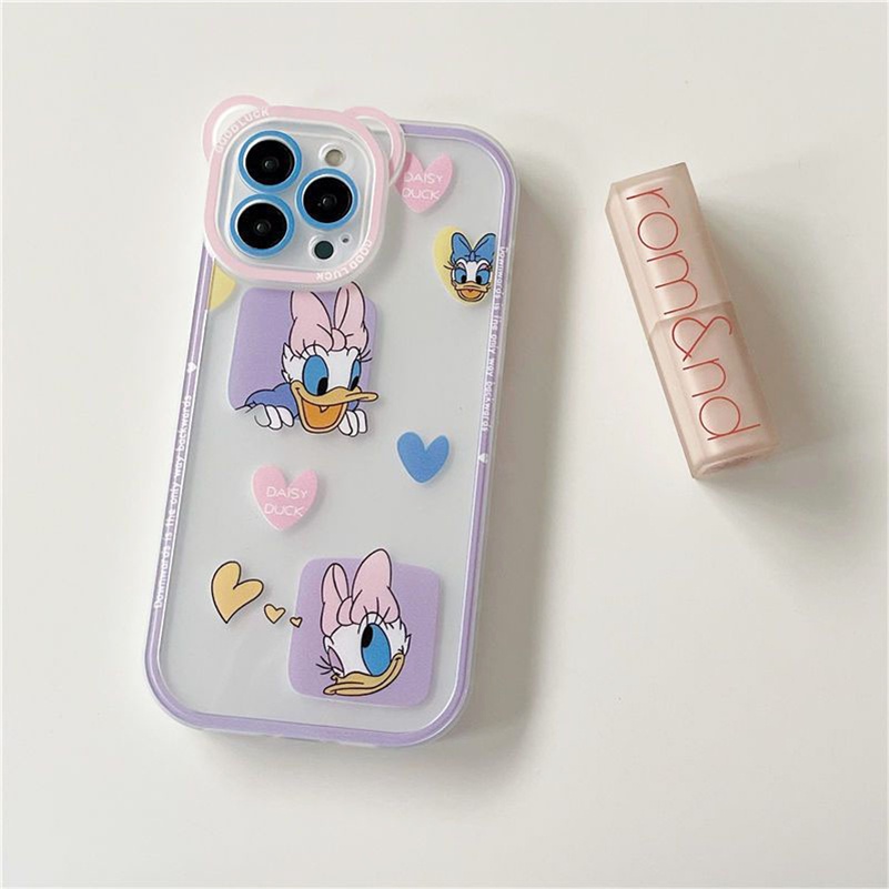 Soft Case Pelindung Kamera Bahan Silikon Tahan Banting Bentuk Bebek Untuk iPhone 14 13 12 11 Pro Max X Xr Xs Max SE 8 7 6 6s Plus