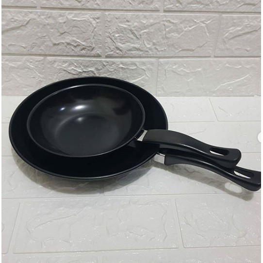 Set Wajan teflon frypan anti lengket 2pcs 2in1 fry pan 25cm dan 18cm