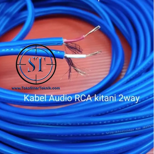 Kabel RCA 2 jalur 2-2 Audio Video Merk KITANI 2R2 2RCA 2 Way Harga per meter Tembaga Murni Audio Speaker Home theater,