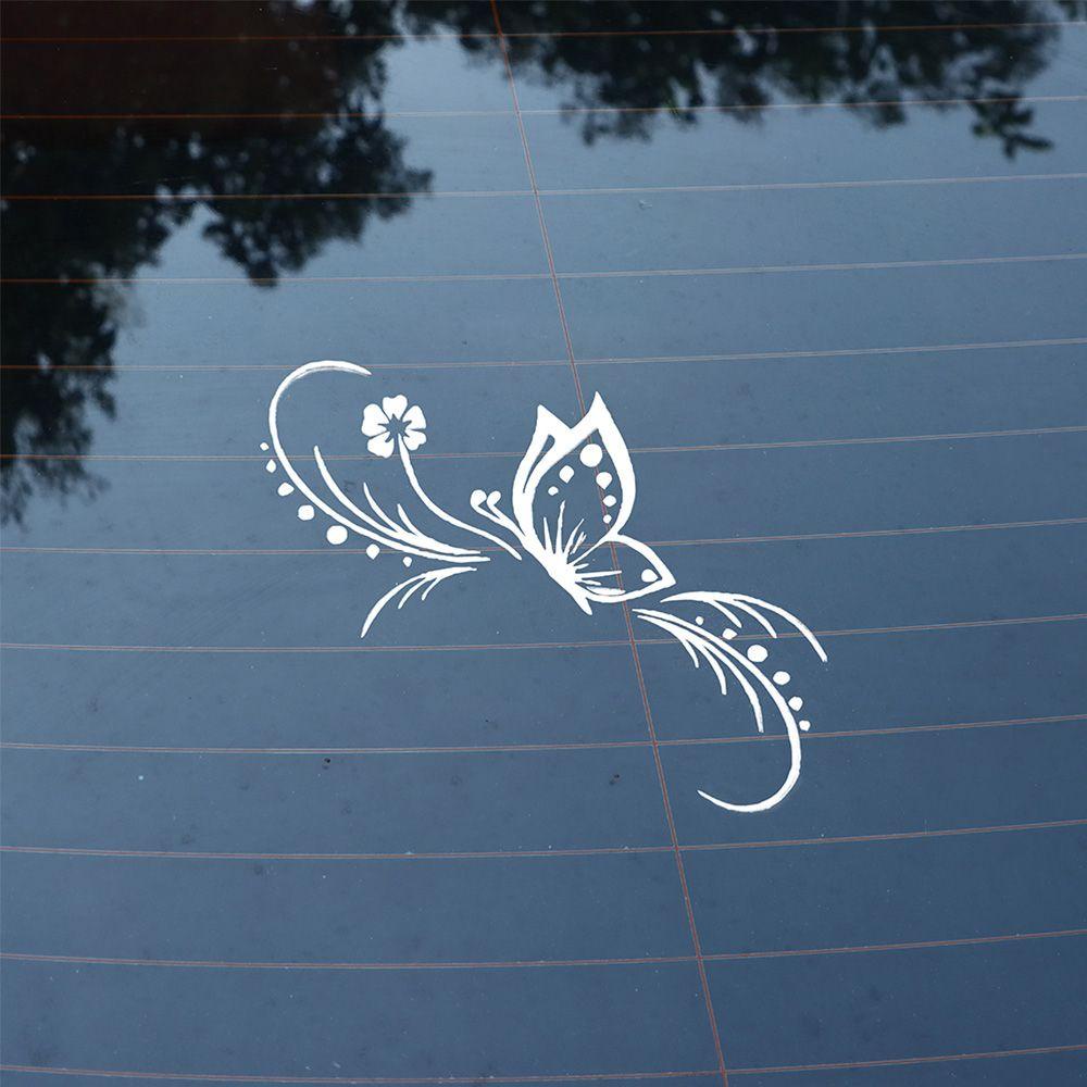 Populer Stiker Mobil Aksesoris Eksterior Anti Air PVC Butterfly Flower