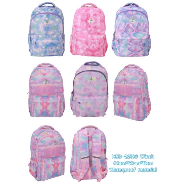 Tas ransel Pelangi Abstrak HSD Pink Ungu