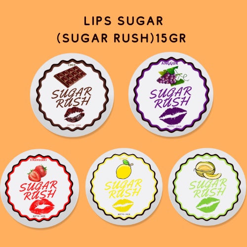 (FREE SPATULA MINI)SUGAR RUSH (LIPS SCRUP) PEMERAH BIBIR PENGHILANG KULIT MATI DI BIBIR PERAWATAN BIBIR KERING