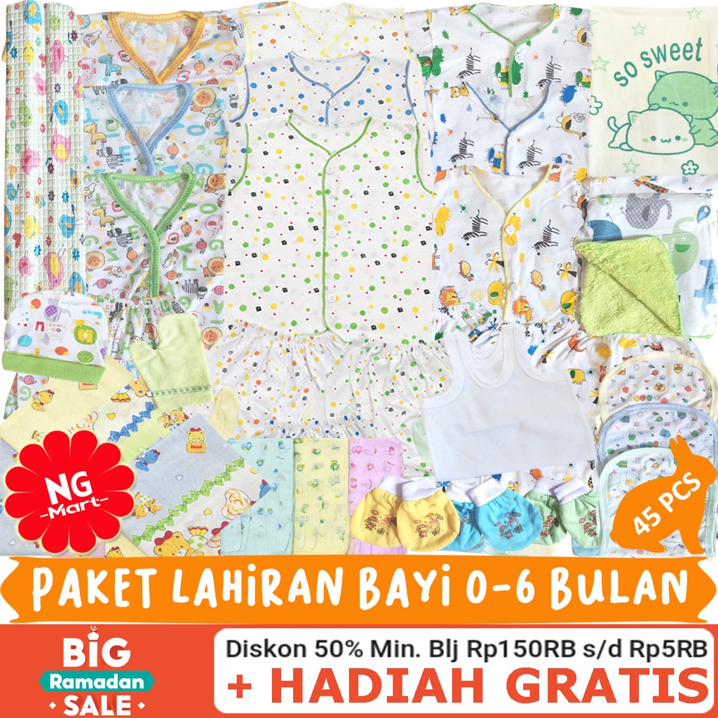 45PCS PAKET LAHIRAN PERLENGKAPAN BAYI BARU LAHIR LENGKAP NEWBORN SNI KADO HAMPERS-5