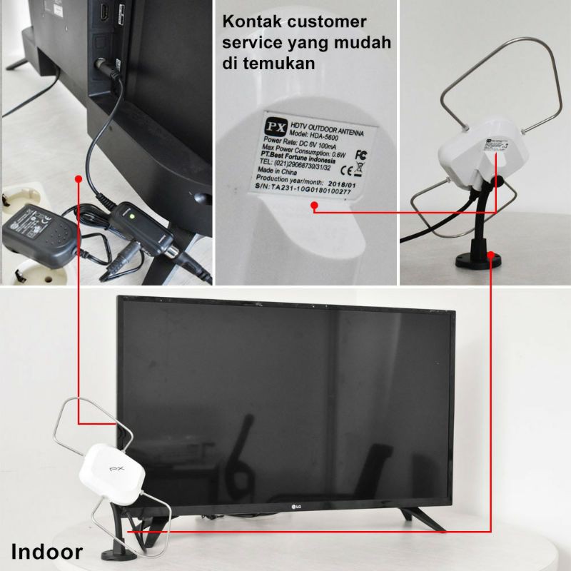 Antena TV digital 2 fungsi indoor outdoor PX HDA 5600 - BOOSTER ANTENA